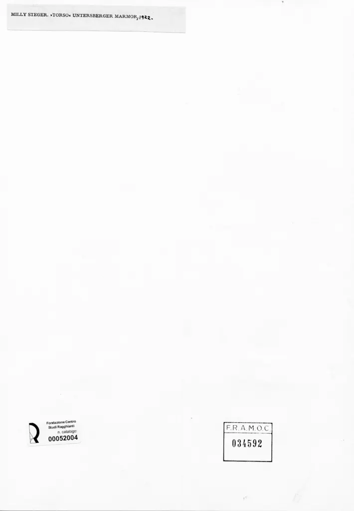 Anonimo , Steger, Milly - sec. XX - Torso , retro
