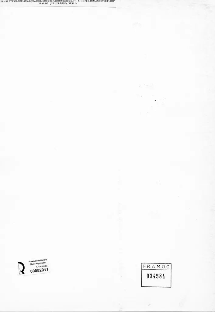 Anonimo , Stern, Ernst - sec. XIX/ XX - Disegno per "Maestro pulce" di Th. Hoffmann , retro