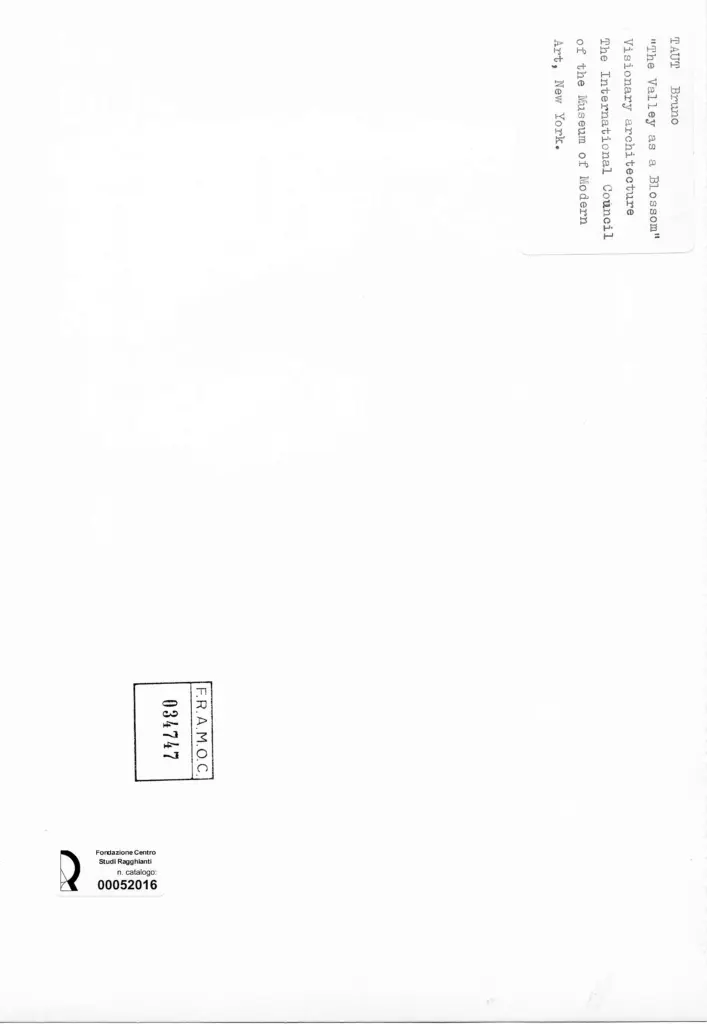 Anonimo , Taut, Bruno - sec. XX - The Valley as a Blossom , retro