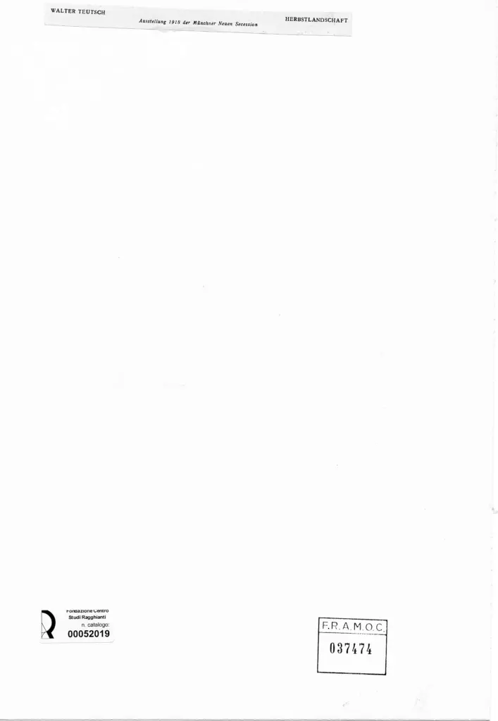 Anonimo , Teutsch, Walter - sec. XX - Paesaggio autunnale , retro