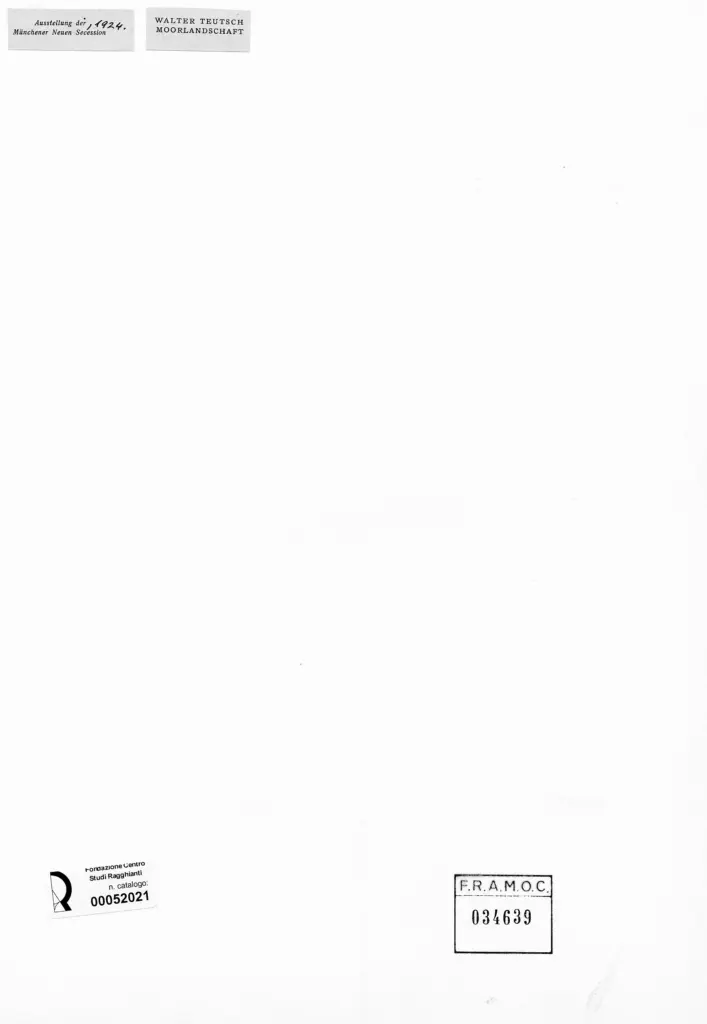 Anonimo , Teutsch, Walter - sec. XX - Paesaggio di torbiera , retro