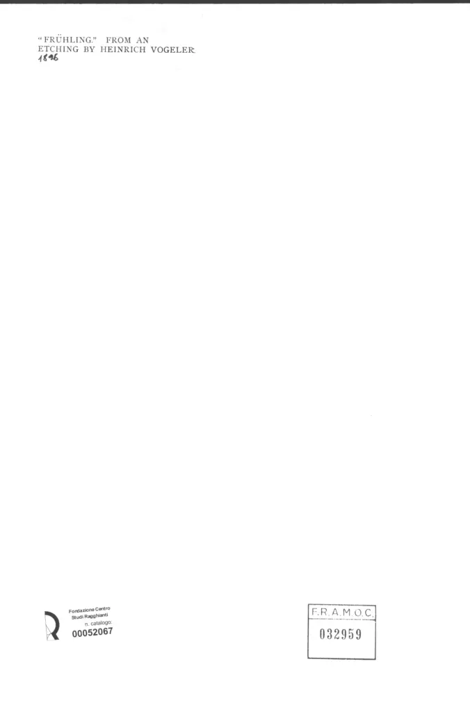 Anonimo , Vogeler, Heinrich - sec. XIX - Fr&uuml;hliung , retro