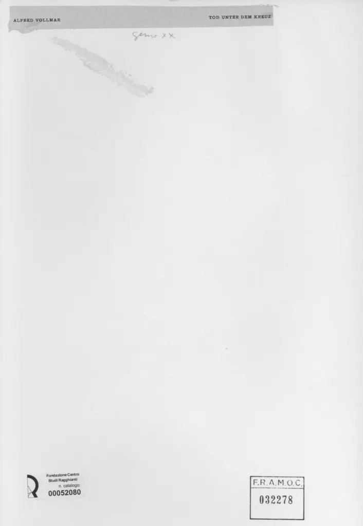 Anonimo , Vollmar, Alfred - sec. XX - Tod unter dem Kreuz , retro