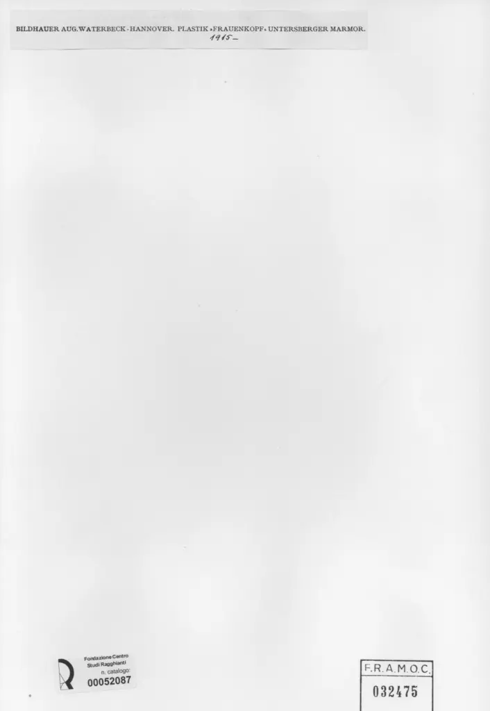 Anonimo , Waterbeck, August - sec. XX - Frauenkopf , retro