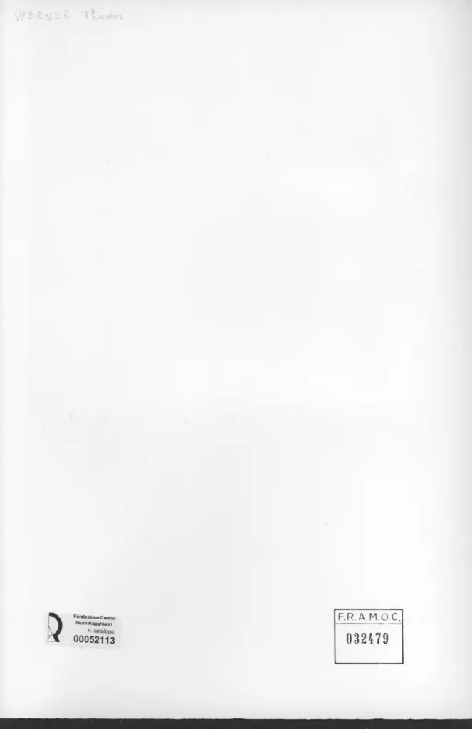 Anonimo , Werner, Theodor - sec. XX - Composizione , retro