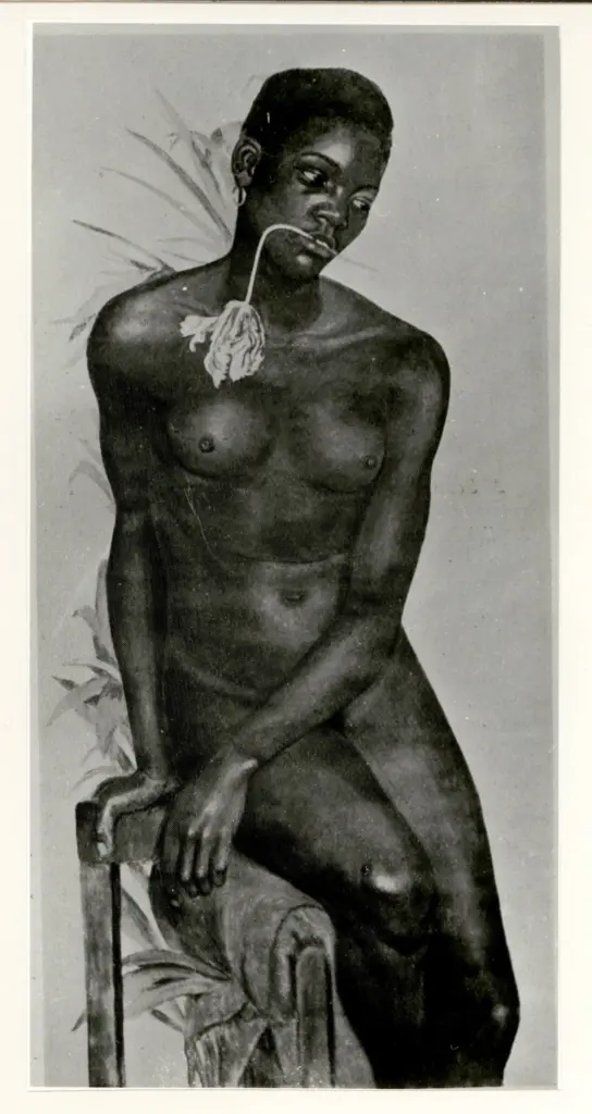 Anonimo , Woermann, Hedwing - sec. XX - Donna con fiore , fronte