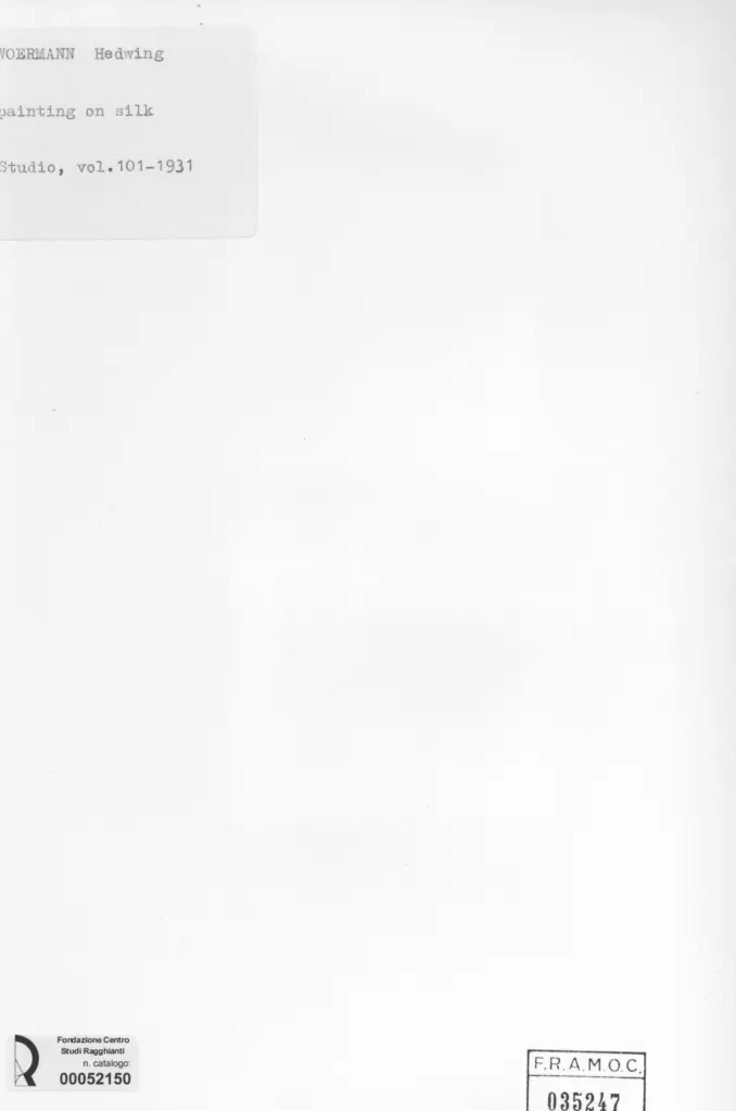 Anonimo , Woermann, Hedwing - sec. XX - Donna con fiore , retro