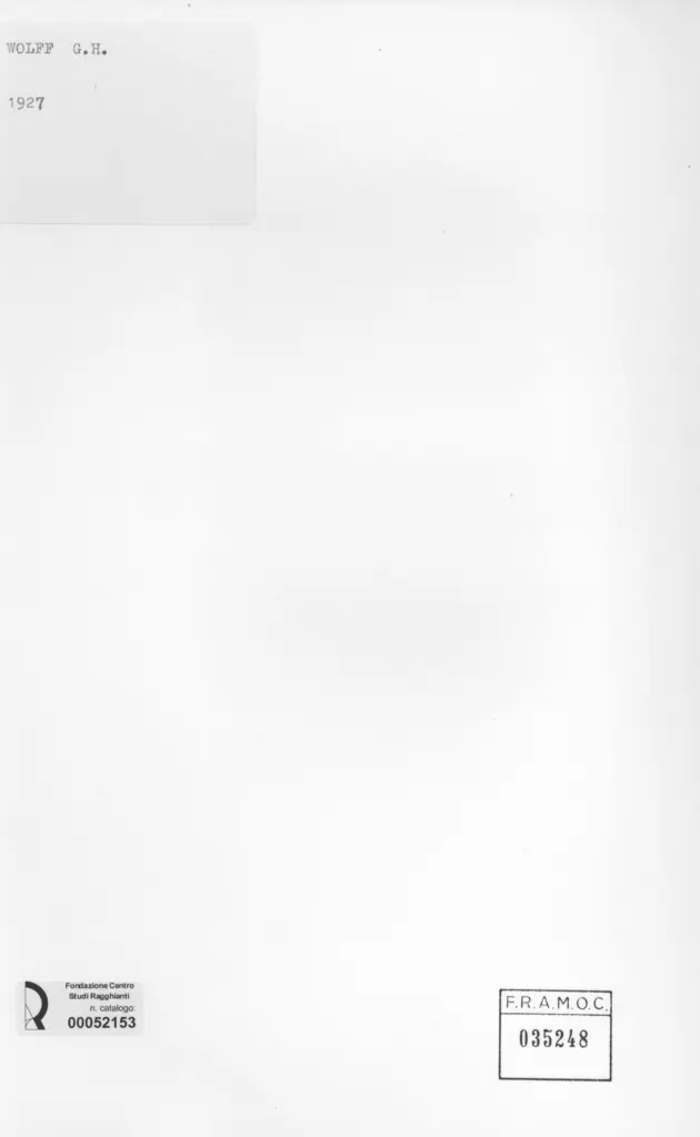 Anonimo , Wolf, Gustav Heinrich - sec. XX - Testa , retro