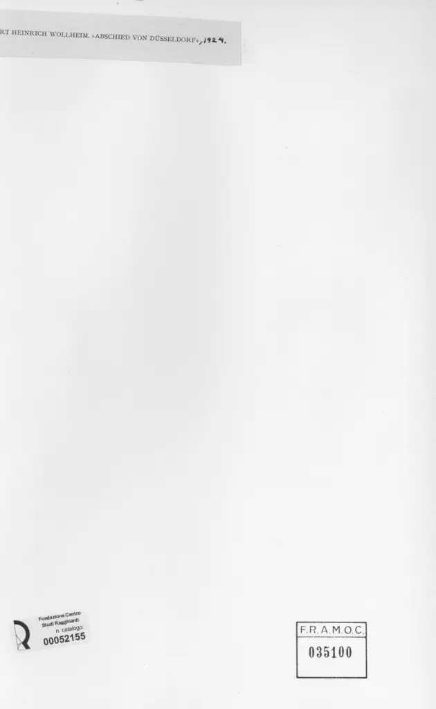 Anonimo , Wollheim, Gert - sec. XX - Abschied von Dusseldorf , retro