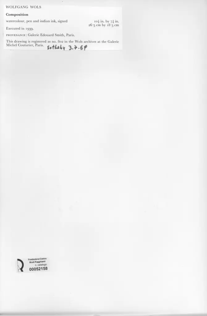 Anonimo , Schulze Wols, Alfred Wolfgang Otto - sec. XX - , retro