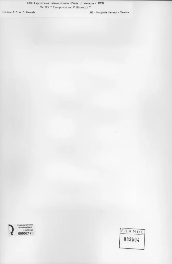 Fotografia Ferruzzi , Schulze Wols, Alfred Wolfgang Otto - sec. XX - Composizione V (guazzo) , retro