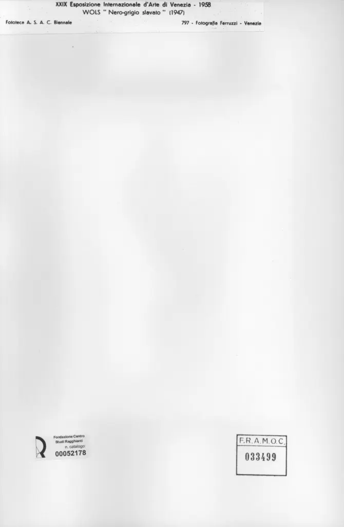 Fotografia Ferruzzi , Schulze Wols, Alfred Wolfgang Otto - sec. XX - Nero-grigio slavato , retro