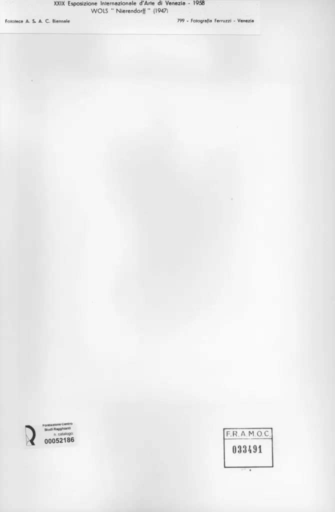 Fotografia Ferruzzi , Schulze Wols, Alfred Wolfgang Otto - sec. XX - Nierendorff , retro