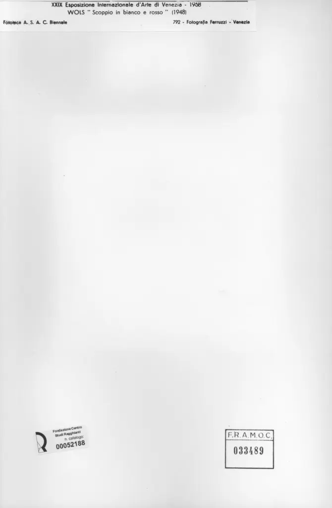 Fotografia Ferruzzi , Schulze Wols, Alfred Wolfgang Otto - sec. XX - Scoppio in bianco e rosso , retro
