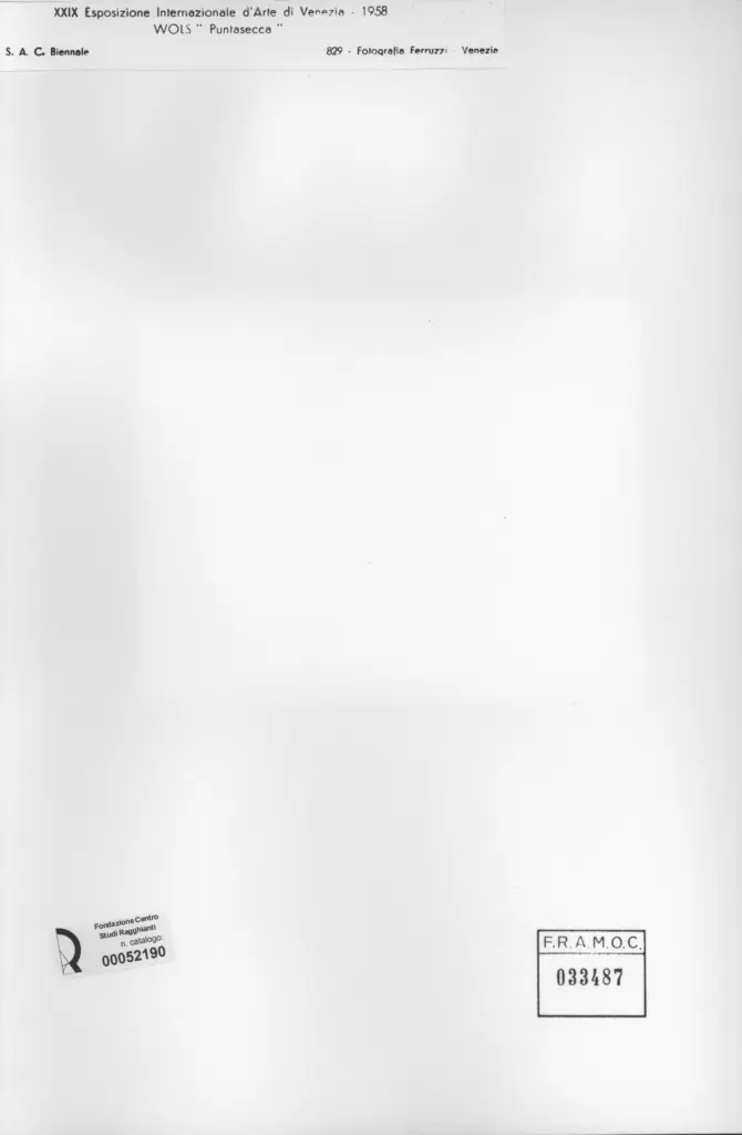 Fotografia Ferruzzi , Schulze Wols, Alfred Wolfgang Otto - sec. XX - Puntasecca , retro