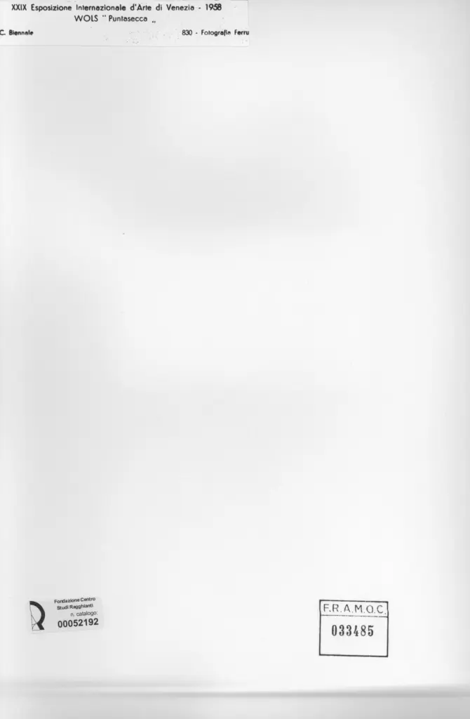 Fotografia Ferruzzi , Schulze Wols, Alfred Wolfgang Otto - sec. XX - Puntasecca , retro
