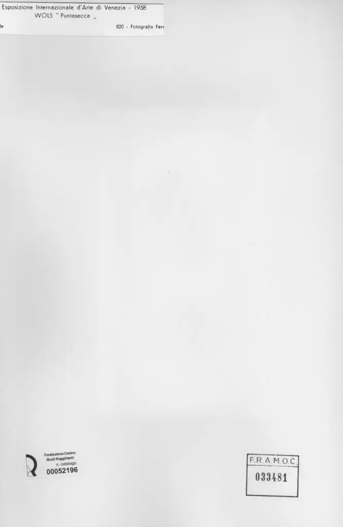 Fotografia Ferruzzi , Schulze Wols, Alfred Wolfgang Otto - sec. XX - Puntasecca , retro
