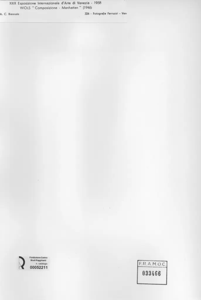 Fotografia Ferruzzi , Schulze Wols, Alfred Wolfgang Otto - sec. XX - Composizione - Manhattan , retro