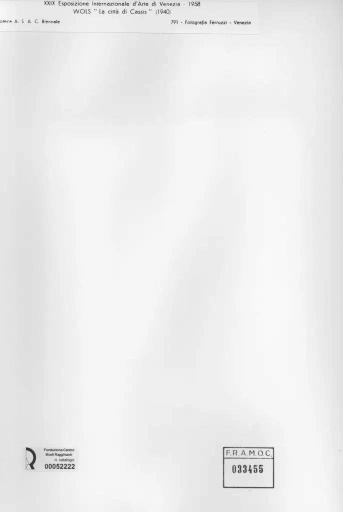 Fotografia Ferruzzi , Schulze Wols, Alfred Wolfgang Otto - sec. XX - La citt&agrave; di Cassis , retro