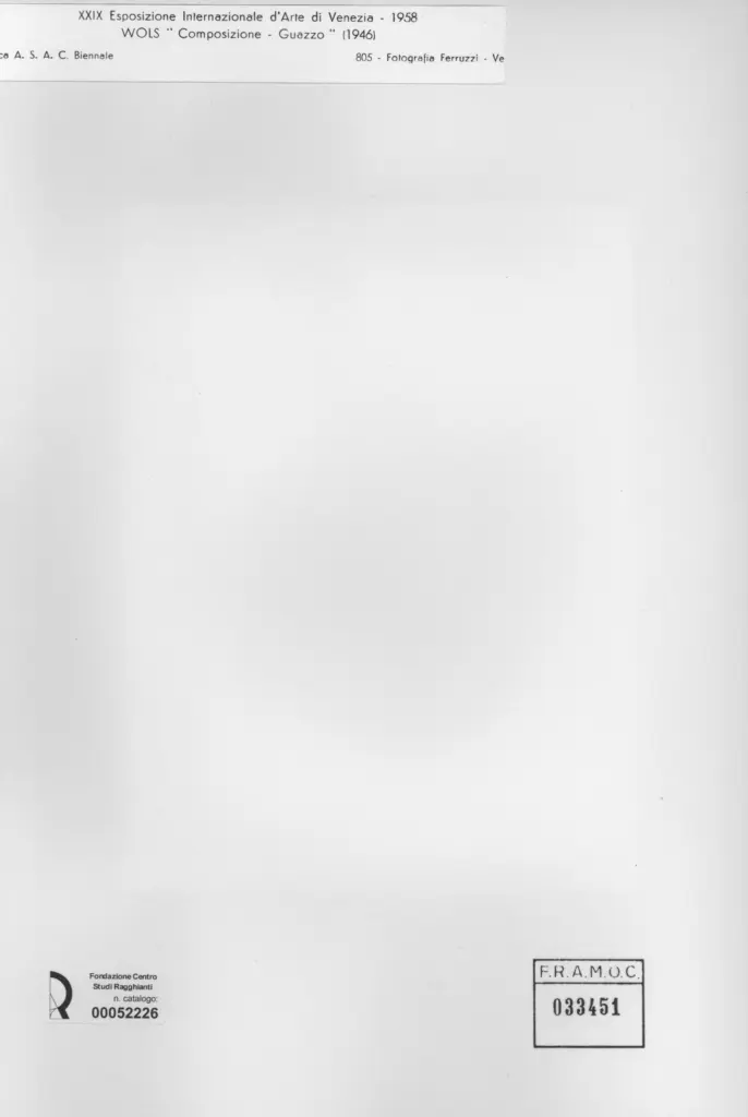 Fotografia Ferruzzi , Schulze Wols, Alfred Wolfgang Otto - sec. XX - Composizione - guazzo , retro