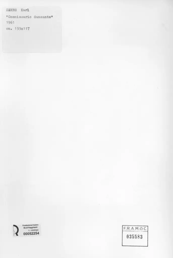 Anonimo , Zerbe, Karl - sec. XX - Commissario danzante , retro