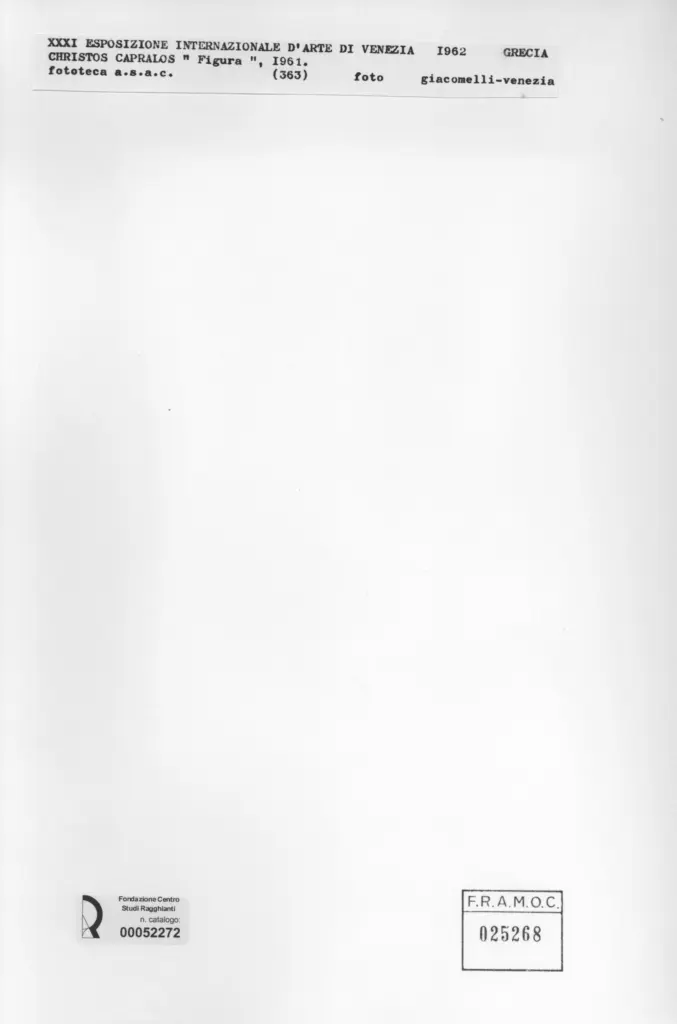 Giacomelli , Capralos, Christos; sec. XX , retro