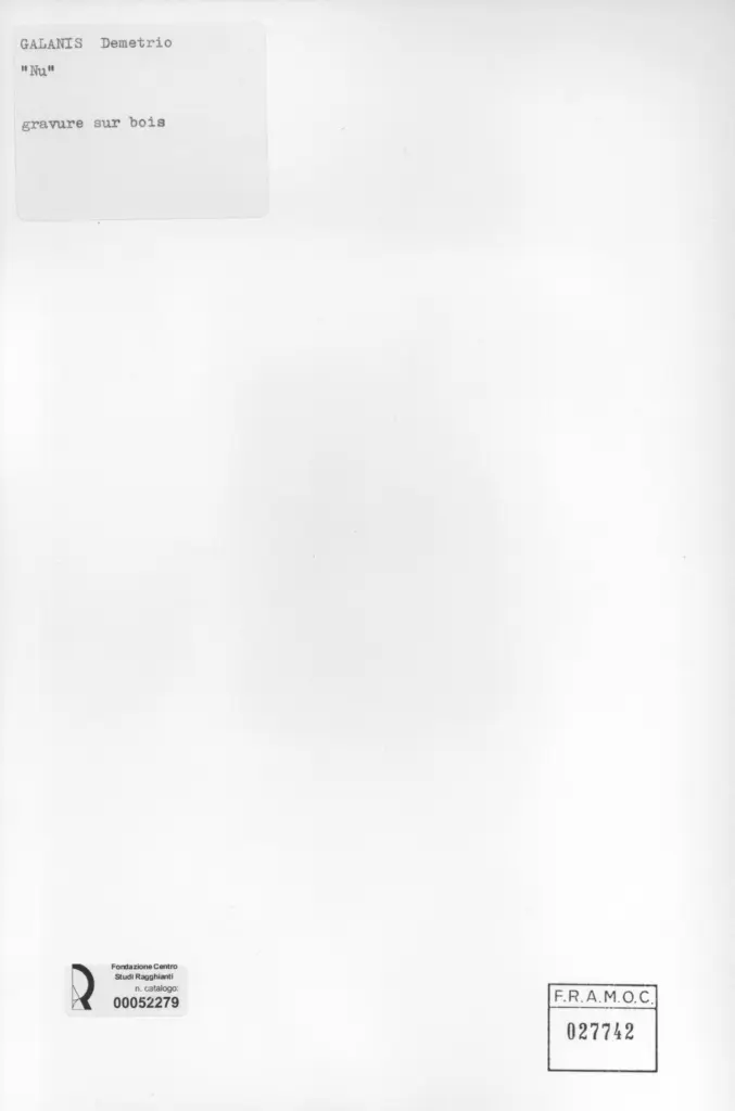 Anonimo , Galanis, Demetrio - sec. XX - Nu , retro