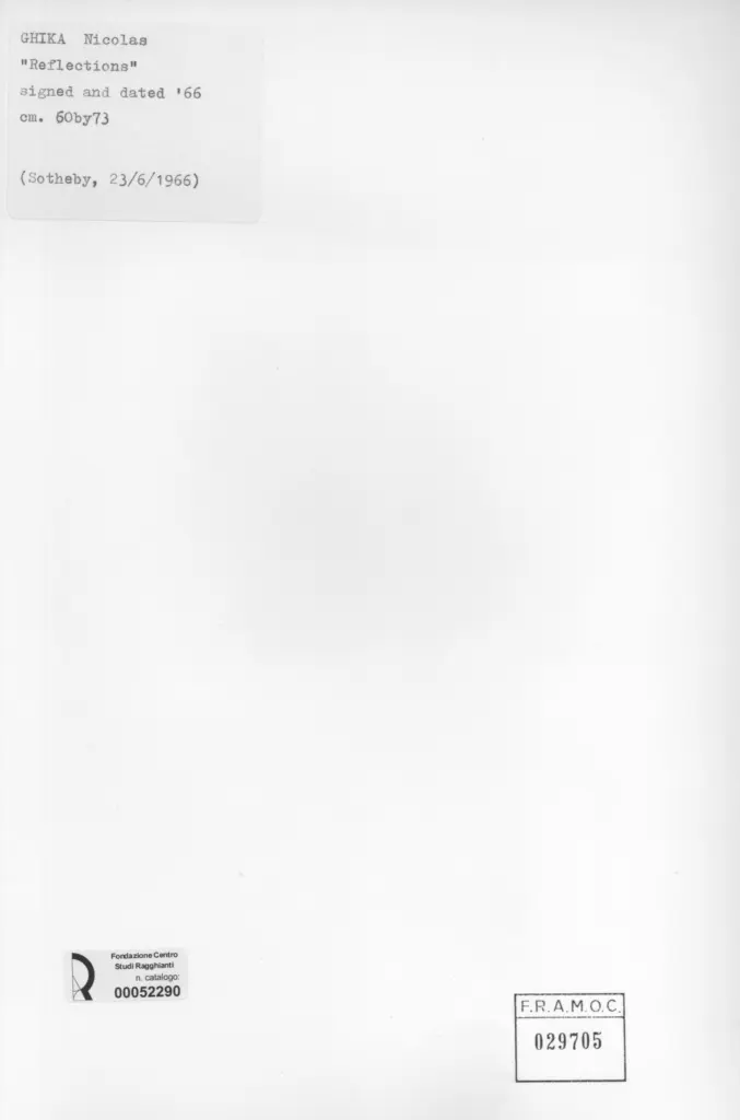 Anonimo , Ghika, Nicolas - sec. XX - Reflections , retro