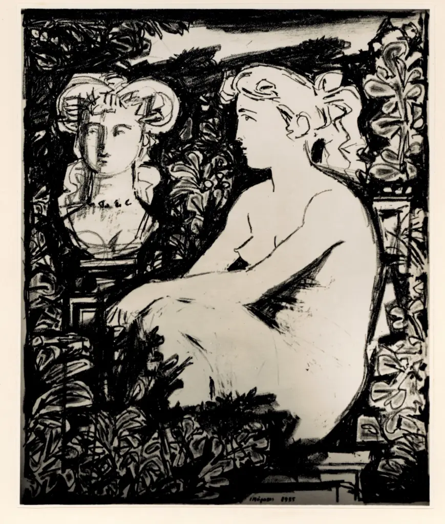 Giacomelli , Moralis, Yannis - sec. XX - Statua in giardino , fronte