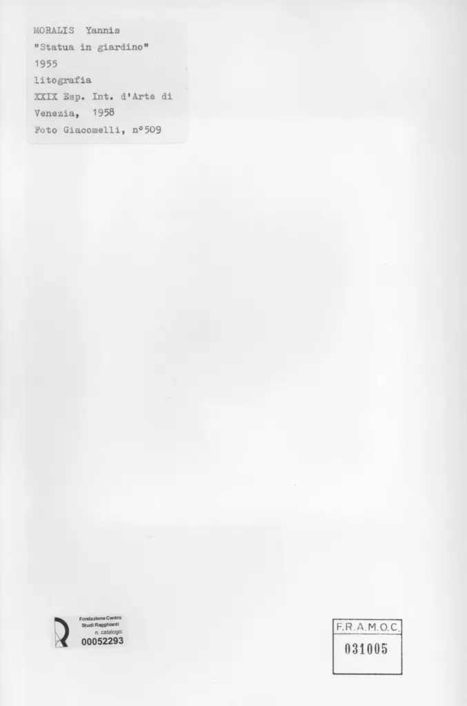 Giacomelli , Moralis, Yannis - sec. XX - Statua in giardino , retro