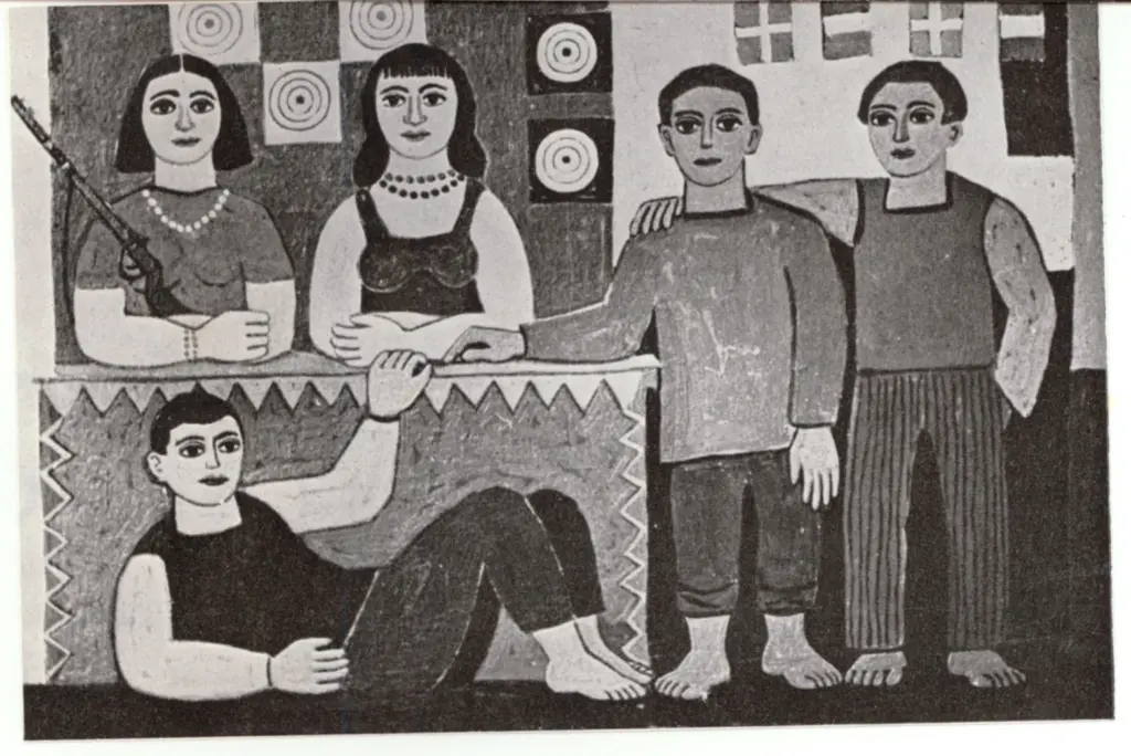 Anonimo , Sikeliotis, George - sec. XX - Gruppo di persone , fronte