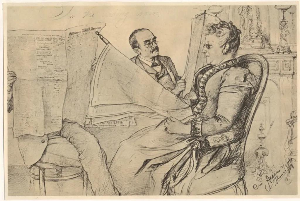 Anonimo , Allers, Christian Wilhelm - sec. XIX/ XX - Al caff&egrave; , fronte