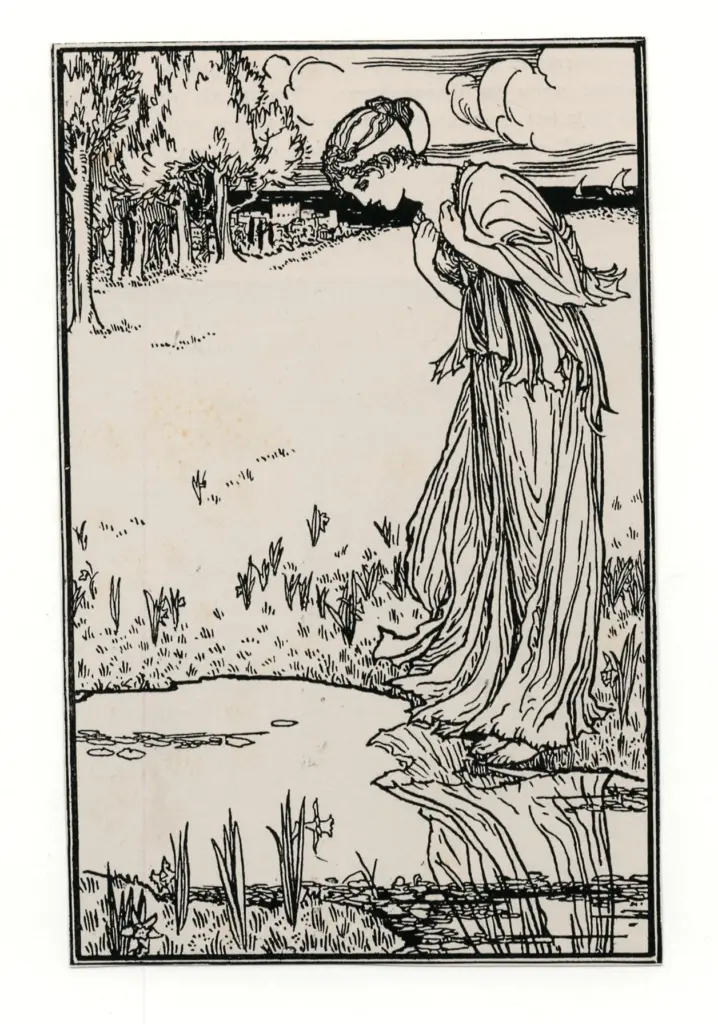 Bell Anning, Robert , - donna che si specchia nel lago