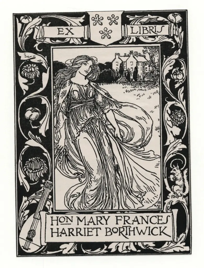 Bell Anning, Robert , - cornice floreale con figura femminile al centro