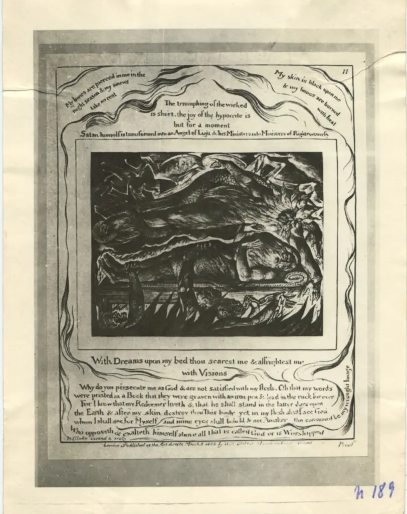 Anonimo , Blake, William - sec. XIX - Il libro di Giobbe , fronte