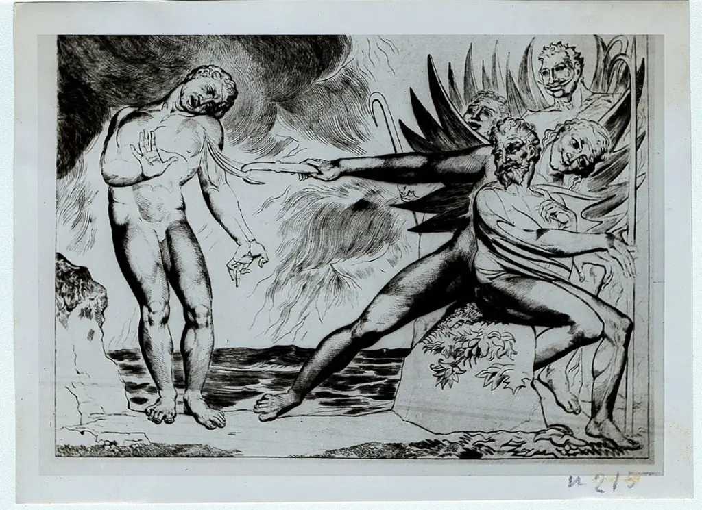 Anonimo , Blake, William - sec. XIX - Studio per "Virgilio" o "il libro di Giobbe" , fronte