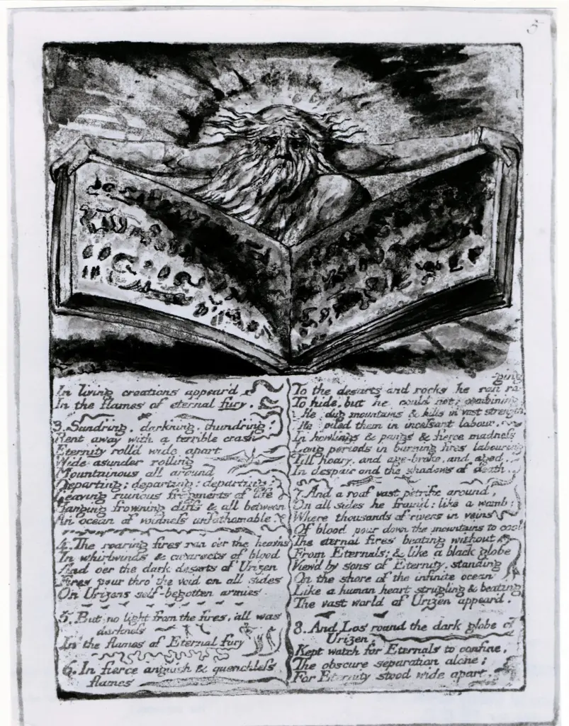 Anonimo , Blake, William - sec. XIX - Page 5 from illuminated book: "The First Book of Urizen" , fronte
