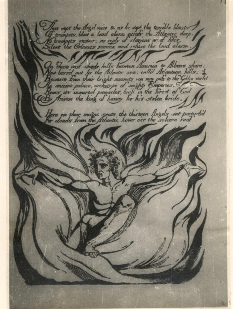 Blake, William , - Illustrazione di una pagina di un libro