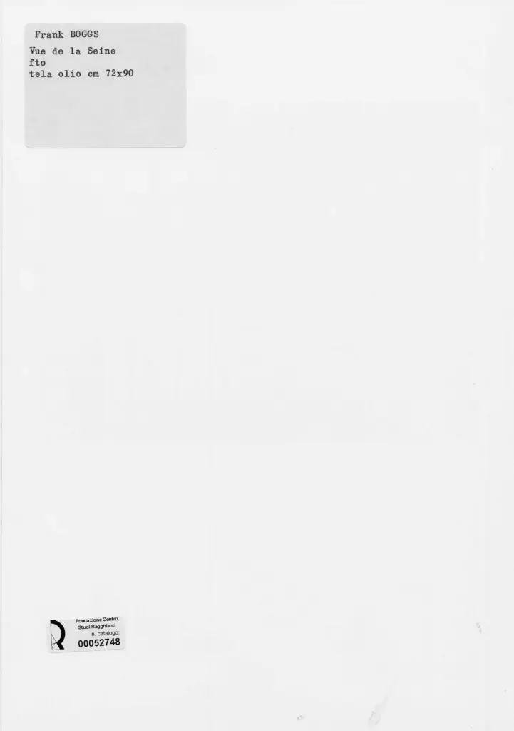 Anonimo , Boggs, Frank - sec. XIX/ XX - Veduta della Senna , retro