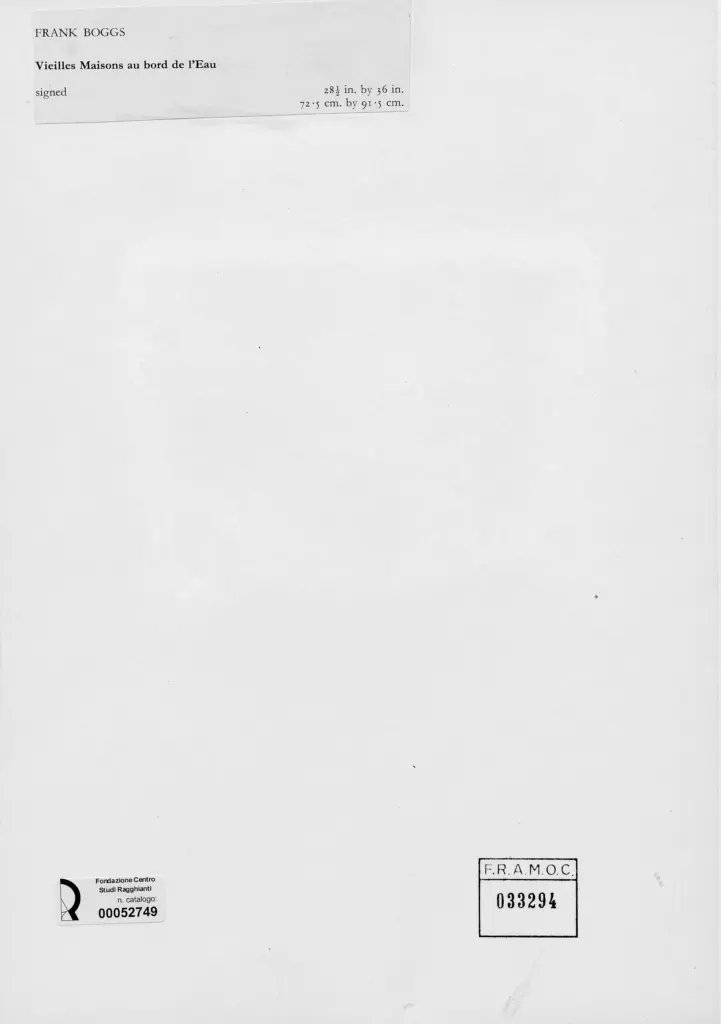 Anonimo , Boggs, Frank - sec. XIX/ XX - Vecchie case sul canale , retro