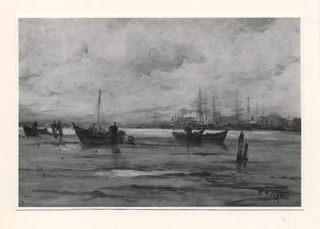 Anonimo , Boggs, Frank - sec. XIX - Pescatori e barche in porto , fronte