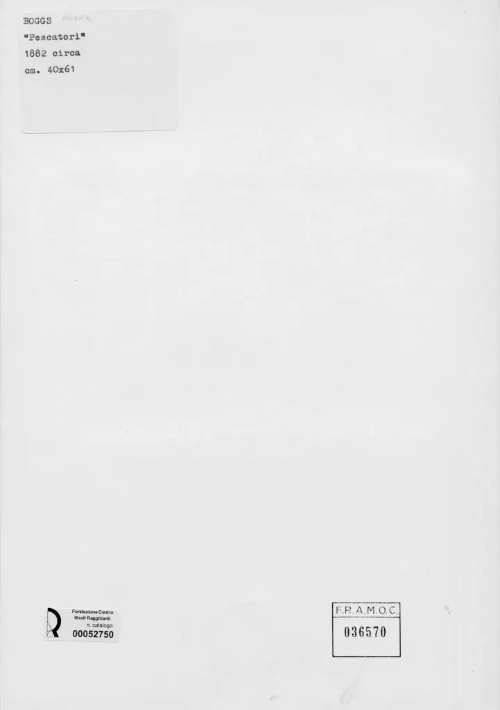 Anonimo , Boggs, Frank - sec. XIX - Pescatori e barche in porto , retro