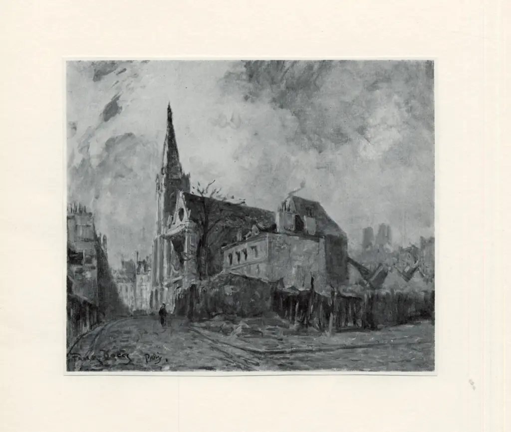 Anonimo , Boggs, Frank - sec. XIX/ XX - La Chiesa di St. Germain des Pr&egrave;s a Parigi , fronte