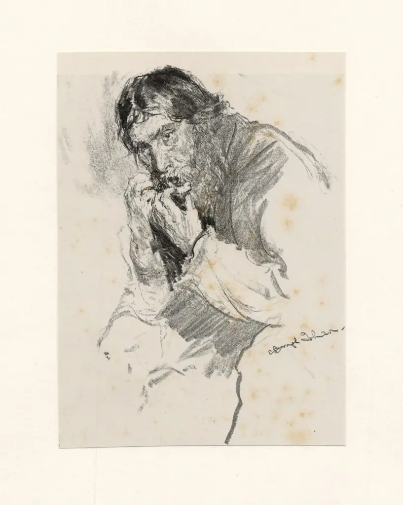 Borough Johnson, Ernest , - ritratto di uomo che mangia