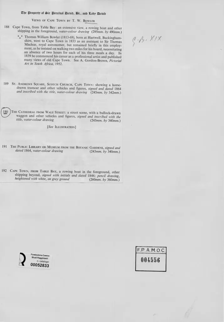 Bowler, Thomas William , retro