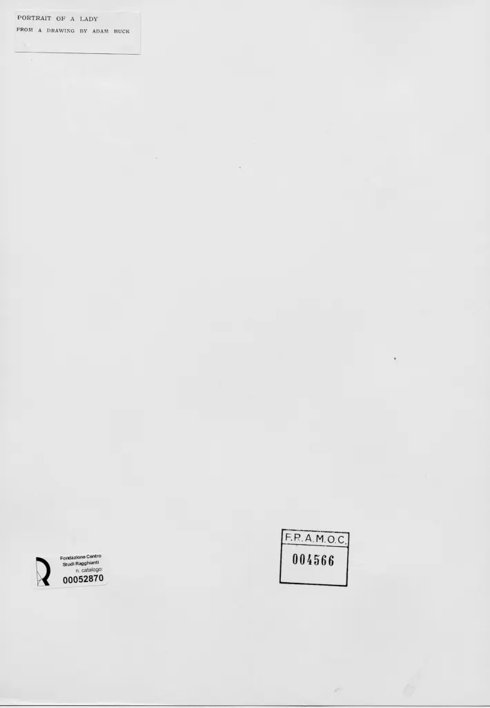 Anonimo , Buck, Adam - sec. XVIII/ XIX - Ritratto di una signora , retro