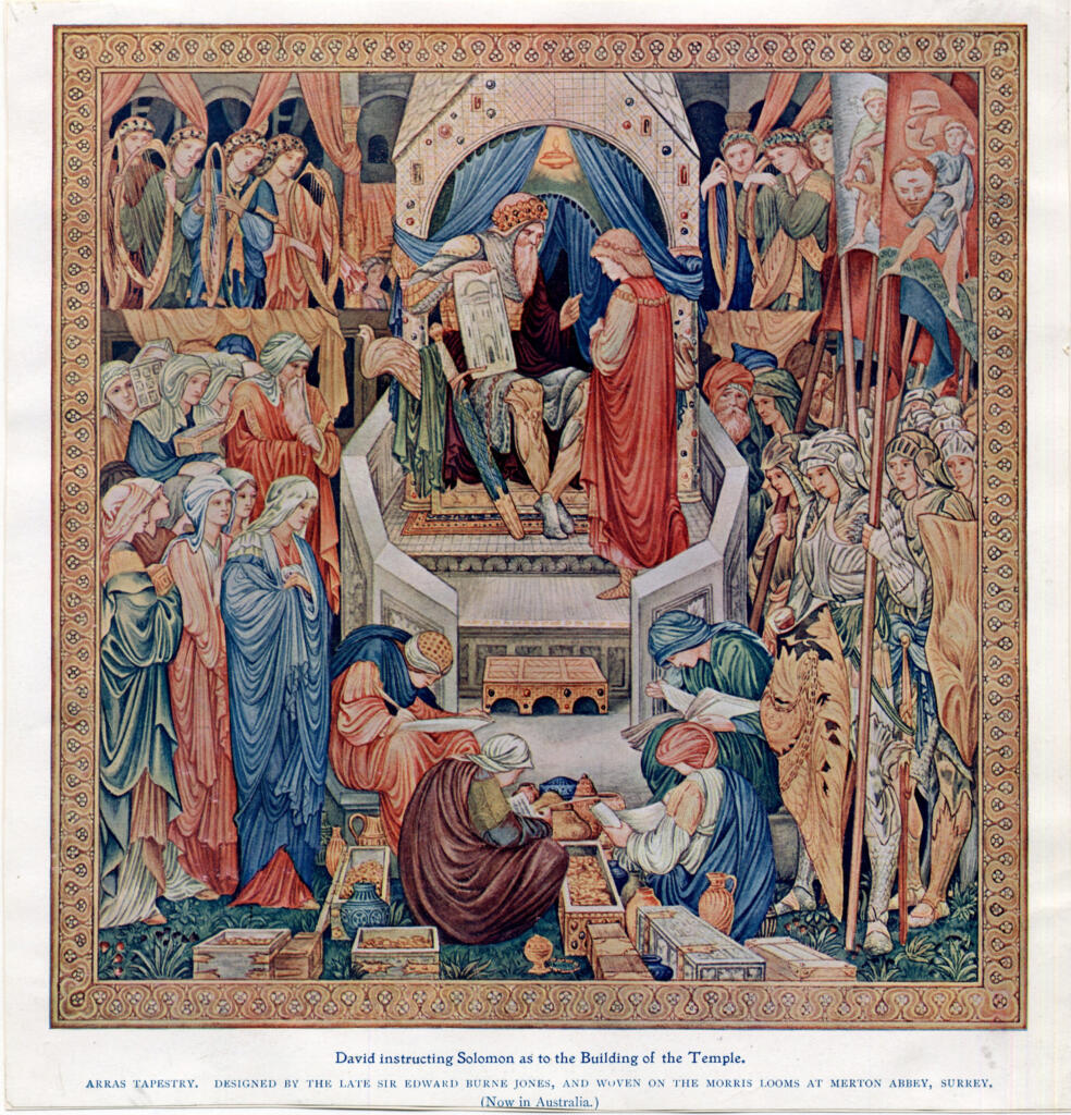 Burne-Jones, Edward C. , Davide istruisce Salomone come costruire il tempio -