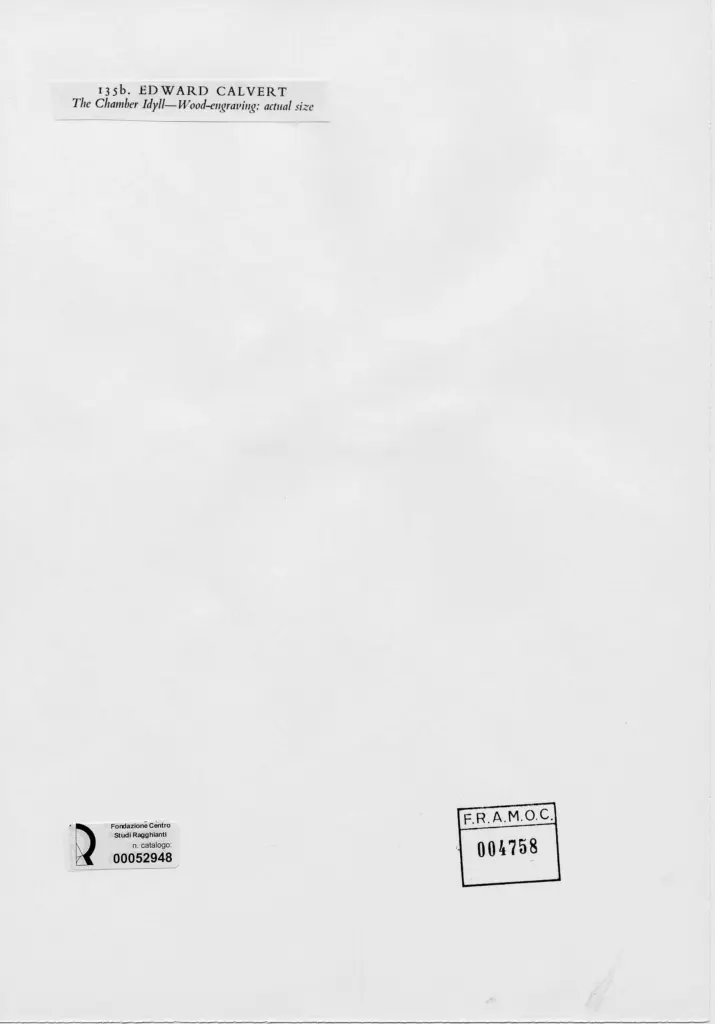 Anonimo , Calvert, Edward - sec. XIX - L'idilio in camera , retro
