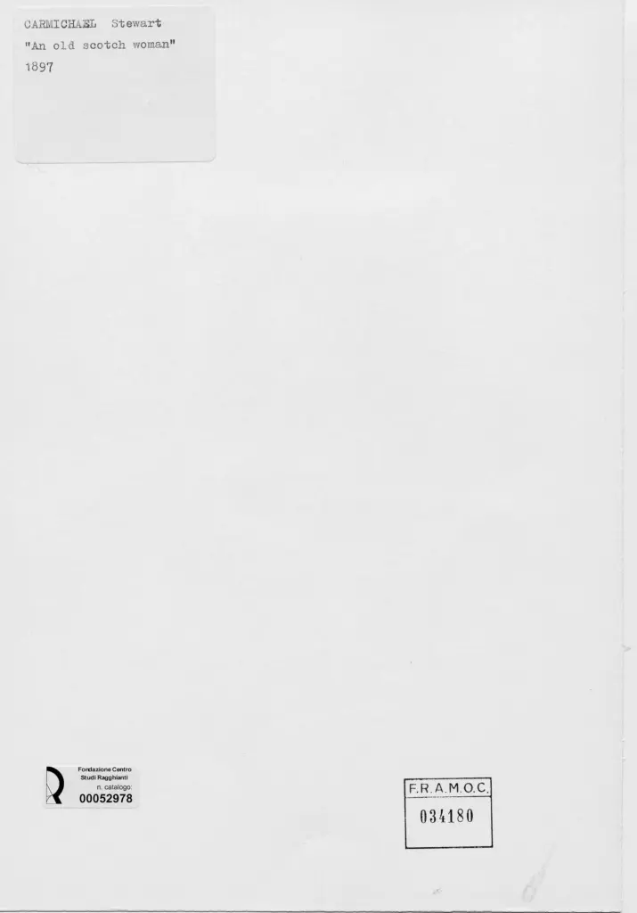 Anonimo , Carmichael, Stewart - sec. XIX - Anziana donna scozzese , retro