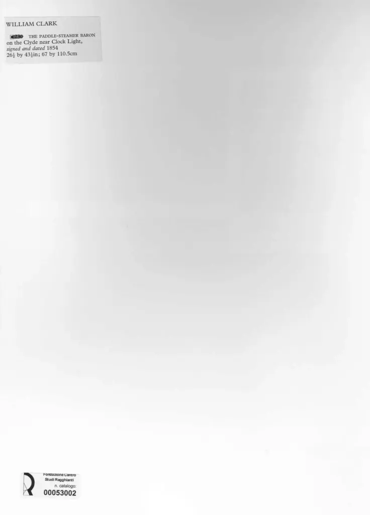 Anonimo , Clark, William - sec. XIX - La nave a vapore a pale Baron sul Clyde presso Clock Light , retro